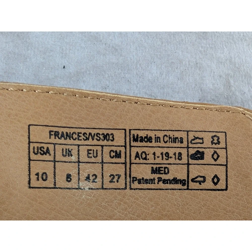 Vionic Frances VS303 Tan Leather Wedge Sandals Womens 10 Buckle Strappy Brown